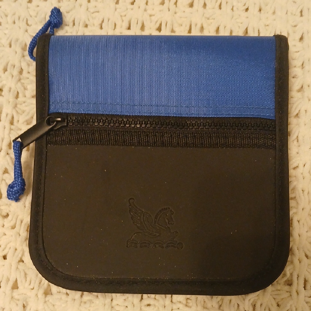 Blue and Black Zippered CD Storage